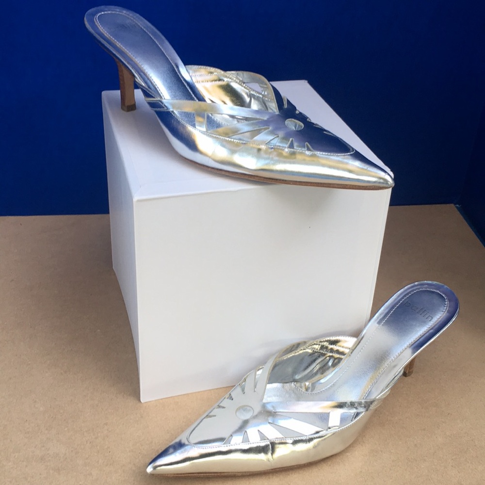 Metallic Mule Heels